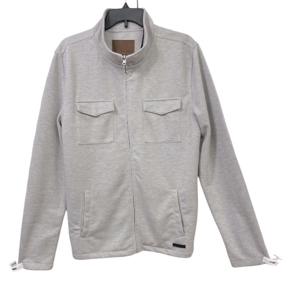 Civil Society Grey Cotton Knit Track Full Zip Jack size L - Picture 2 of 10